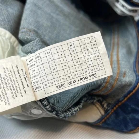 NEW ONE X ONE TEASPOON Freebird ll Low Waist Distressed Zipper Hem Size 28 - Picture 6 of 12